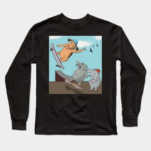 Skateboarding animals Long Sleeve T-Shirt